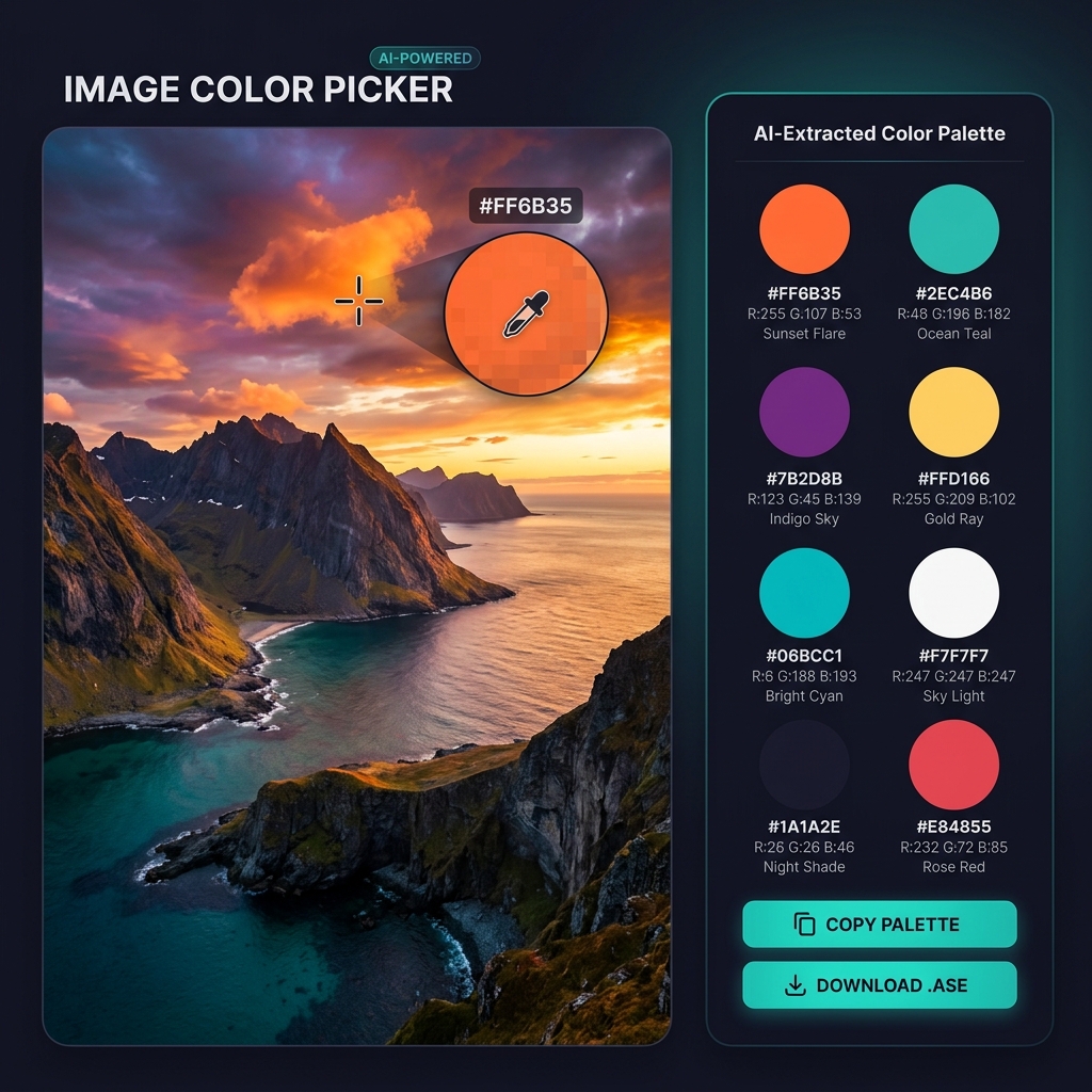 Image Color Picker — extract dominant colors and hex codes from any image