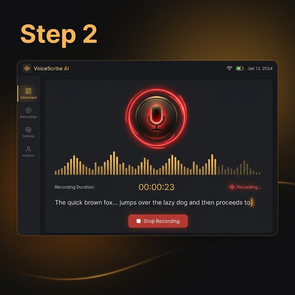 Speech to Text Step 2 — Speak and watch live transcription happen